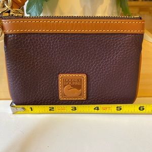 Dooney & Bourke NWOT  Plum Purple Leather Wristlet Wallet Makeup Bag & Keychain!